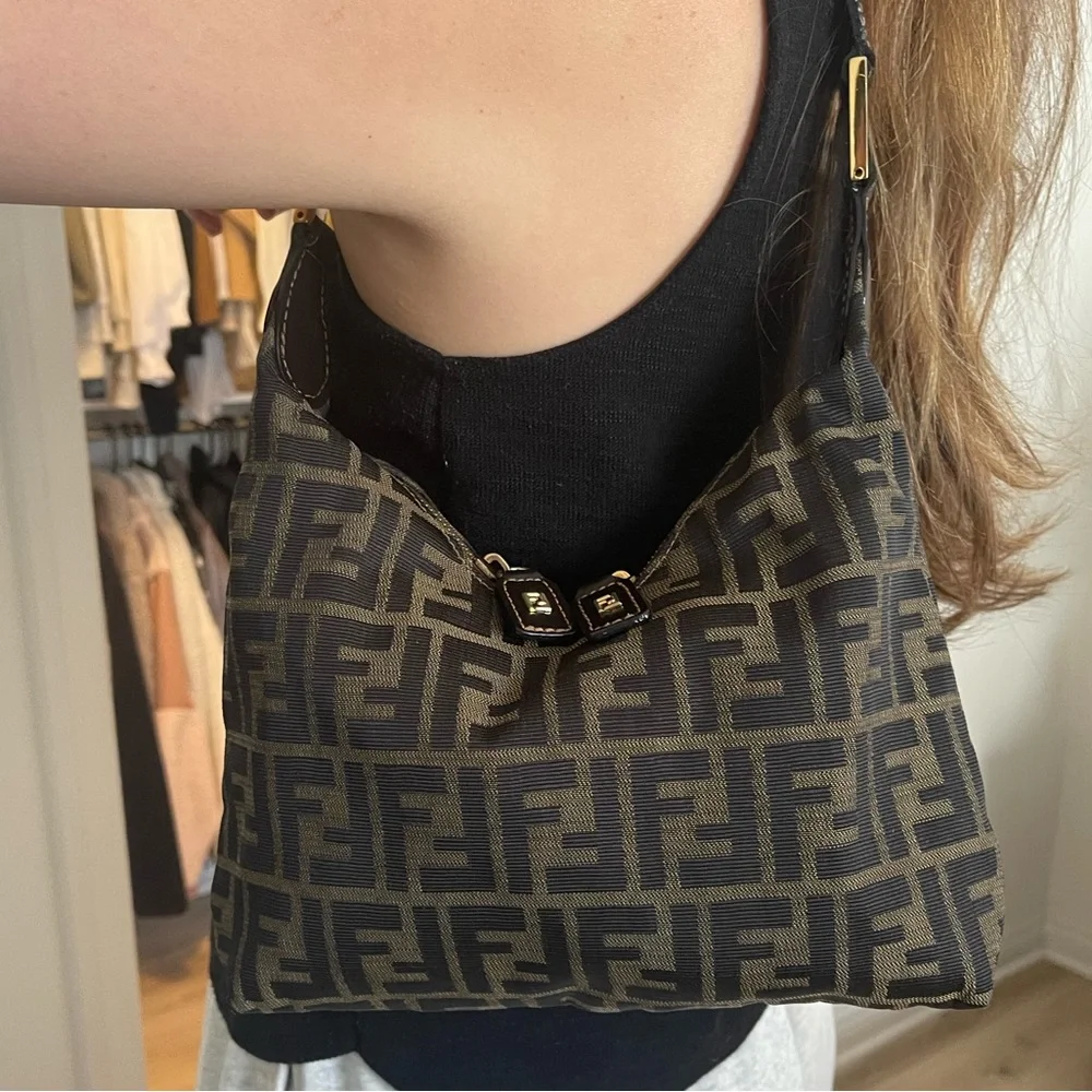 Authenticated Fendi Zucca Vintage Y2K Shoulder Purse Excellent Condition - Picture 12 of 16